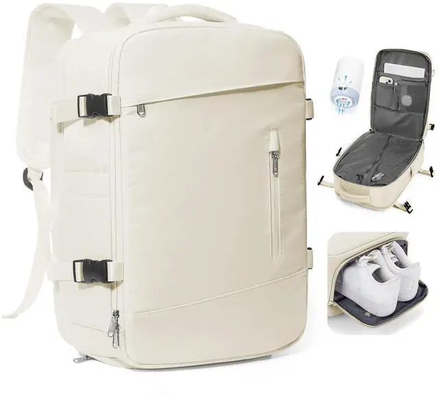 Main image of Travel Vacuum Backpack Air Vacpack Seal Packing Backpack with Pump Storage Vacuum Compression Seal Bags Carrry on Flight Approved Personal Item Compression Laptop Work Back Pack Beige