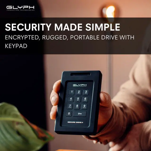 Alt view image 2 of 5 - Glyph SecureDrive+ Professional Encrypted Rugged Mobile SSD with Keypad 2TB