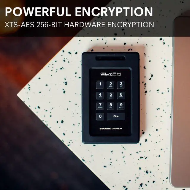 Alt view image 3 of 5 - Glyph SecureDrive+ Professional Encrypted Rugged Mobile SSD with Keypad 2TB