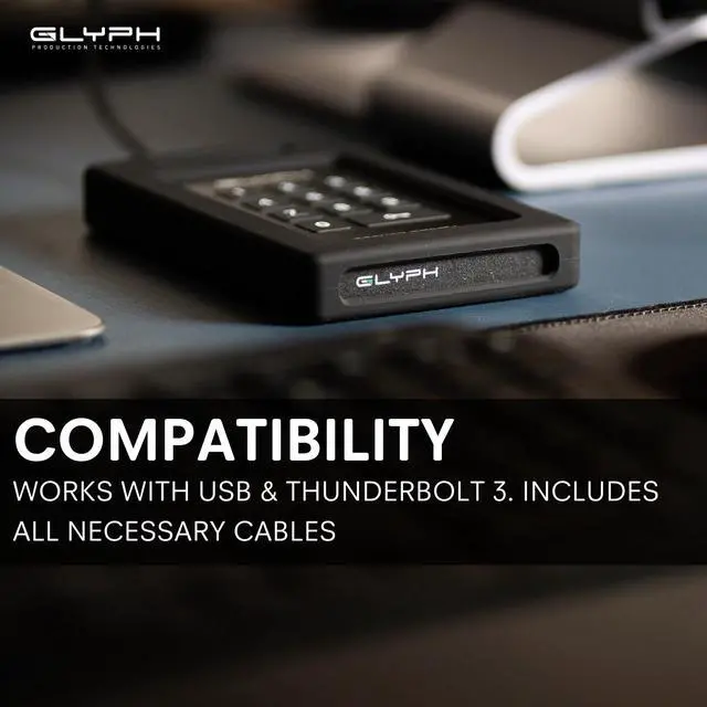 Alt view image 4 of 5 - Glyph SecureDrive+ Professional Encrypted Rugged Mobile SSD with Keypad 2TB