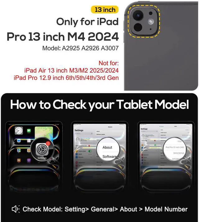 Alt view image 2 of 5 - BRAECN for iPad Pro 13 inch Case 2024 M4 Heavy Duty Shockproof Protective with Pencil Holder Screen Protector 360°Rotating Stand Handle & Shoulder Strap Full Body Cover Kids Friendly