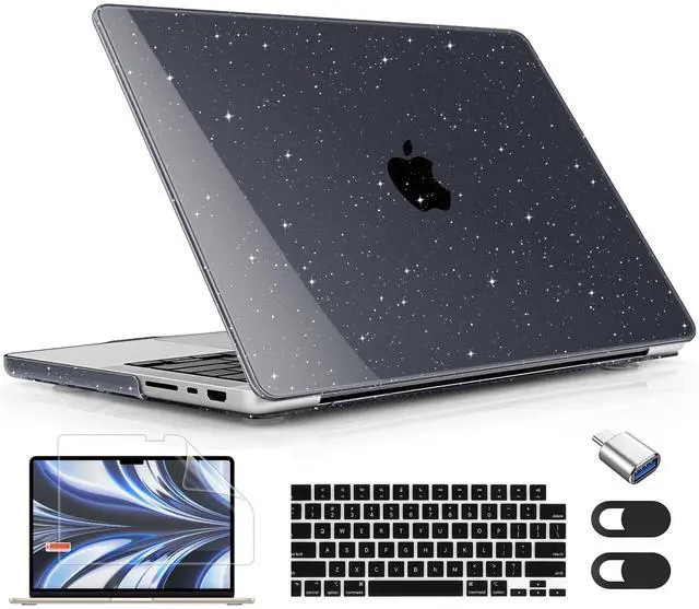 Main image of Lepeoac for MacBook Pro 16 inch Case 2021 2022 2023 2024 Release A3186 A3403 M4 A2991 M3 A2780 M2 A2485 M1 Pro/Max, Hard Shell Case with Screen Protector & Keyboard Cover, Sparkle Black