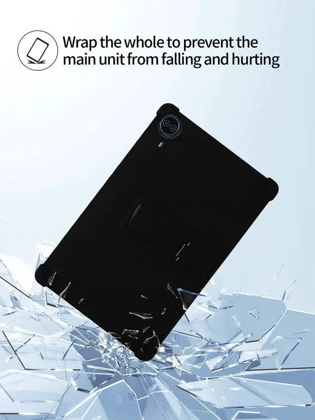 Alt view image 2 of 5 - for TECLAST T70 Tablet 14 Inch Android 14 Tablets Model Case,Soft Silicone Adjustable Stand Cover Lightweight Kids Friendly,Black.