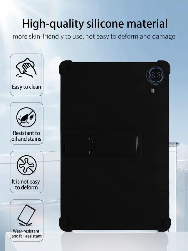 Alt view image 5 of 5 - for TECLAST T70 Tablet 14 Inch Android 14 Tablets Model Case,Soft Silicone Adjustable Stand Cover Lightweight Kids Friendly,Black.