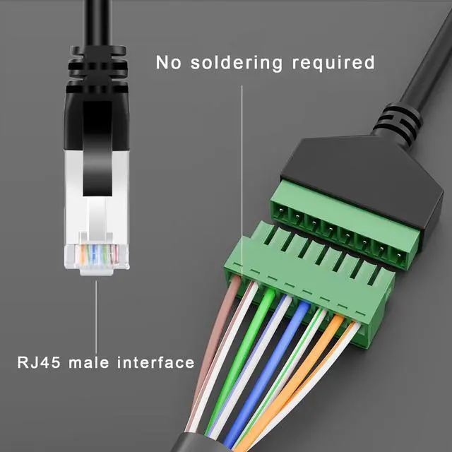 Alt view image 5 of 5 - DQLIOWUO 4PCS 1ft/0.3m RJ45 Male Plug to 8 Pin Screw Terminal Connector for Cat7 Cat6 Cat5e Cat5 Ethernet Extender,AV CCTV UTP DVR Network Adapter Extension Cord