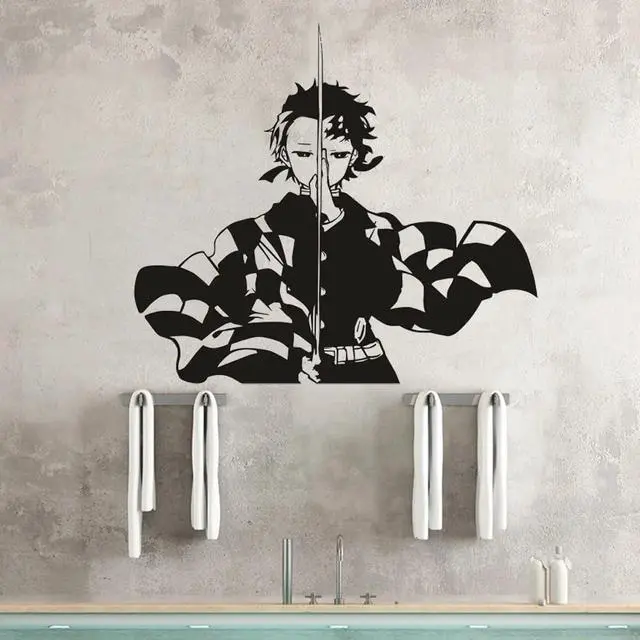 Main image of Large Swordsman Decal Anime Vinyl for Wall, Gaming Room, Door, Car Demon Anime Slayer (Tanjiro)