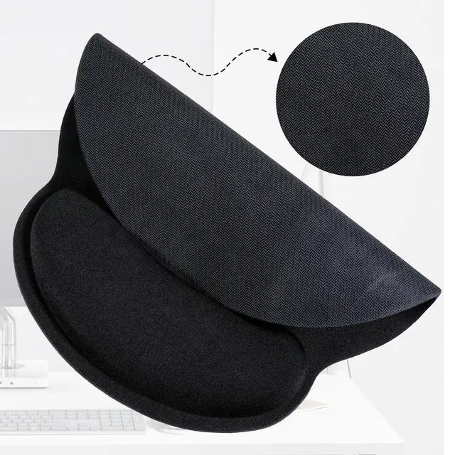 Alt view image 4 of 5 - JJUNW 8 Pack Ergonomic Mouse Pad with Wrist Rest Support, Comfortable Mousepad with Non-Slip Base, Small Memory Foam Computer Mouse Pad for Laptop Computer Gaming (Black)