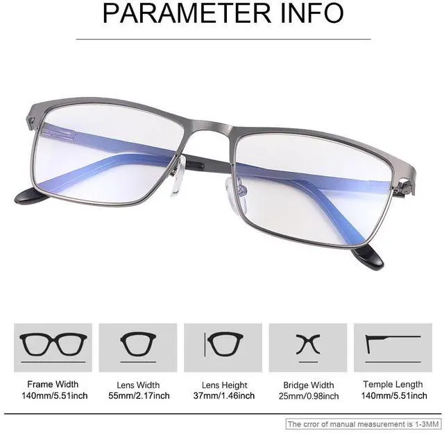 Alt view image 2 of 5 - PEEPAI Blue Light Blocking Glasses UV400 Anti Eyestrain Computer Gaming Blue Light Screen Blocker Metal Eyewear for Men Women