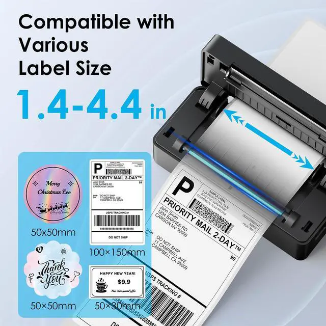 Alt view image 3 of 5 - KNAON Shipping Thermal Label Printer, 4x6 Portable Label Printer, Bluetooth Label Maker for Small Business, Support iPhone,Android,Windows,Mac,Chromebook,Works with USPS, Ebay,Shopify&More, Black