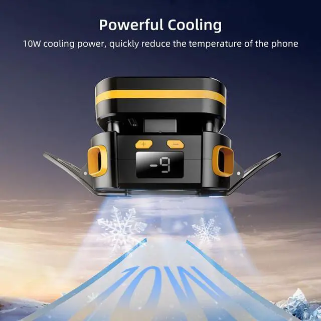 Alt view image 2 of 5 - ALFOINE Magnetic Mobile Phone Cooler: Semi-Conductor Phone Cooling Fan with Rechargeable Battery, Cellphone Radiator with Temperature Display for Gaming, Video Calls, Live Streaming, and Vlog