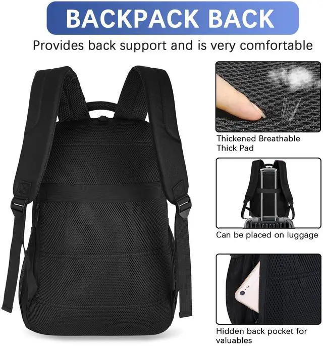 Alt view image 5 of 5 - LARIPOP Extra Large Backpack,17.3 Inch Business Laptop backpack for Men Women with USB Charging Port,Water-Resistant Laptopack Weekender Daypack for Work College Computer