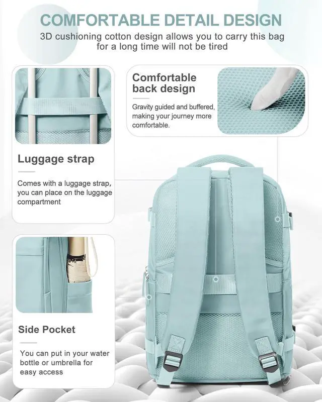 Alt view image 4 of 5 - coowoz Travel Backpack Carry On for Women Man Gym Backpacks with Laptop Compartment Mochila de Viaje Teacher Personal Item Backpack Airplane Accessories Must Haves Blue Small