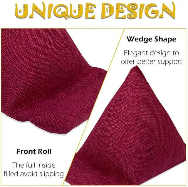 Alt view image 4 of 5 - WARMTONE Phone Stand for Bed, Cell Phone Holder Laying Down Handmade Fabric Bean Bags Pillow Cushions for Desk, Soft Adjustable Flexible Mobile Phone/Tablet Mount, Red, Pack-2