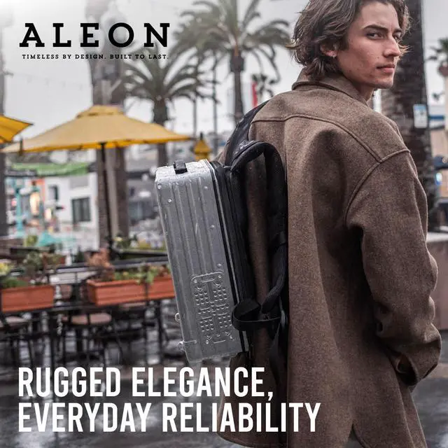 Alt view image 3 of 5 - All Aluminum Lightweight 16" Hybrid Backpack for Men & Women, Fits 13" Laptop, Premium Hard Shell Backpack for Business Travel with RFID blocker for Tech, Executive, Gamers, Photographer (Silver)