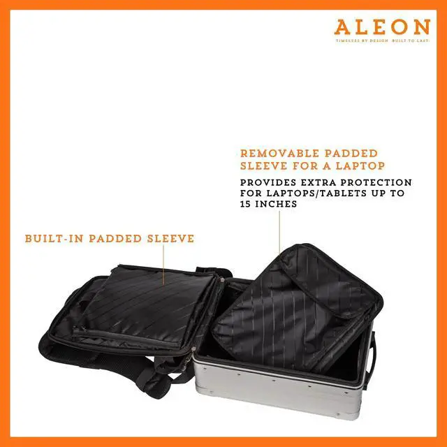 Alt view image 4 of 5 - All Aluminum Lightweight 16" Hybrid Backpack for Men & Women, Fits 13" Laptop, Premium Hard Shell Backpack for Business Travel with RFID blocker for Tech, Executive, Gamers, Photographer (Silver)