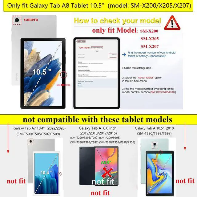 Alt view image 2 of 5 - UUcovers Kids Case for Samsung Galaxy Tab A8 10.5 inch Tablet 2022 (SM-X200/X205/X207) Shockproof Handle Stand Lightweight Silicone Protective Kickstand Cover for Galaxy Tab A8 10.5 inch, Black Bird