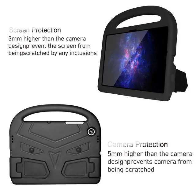 Alt view image 3 of 5 - UUcovers Kids Case for Samsung Galaxy Tab A8 10.5 inch Tablet 2022 (SM-X200/X205/X207) Shockproof Handle Stand Lightweight Silicone Protective Kickstand Cover for Galaxy Tab A8 10.5 inch, Black Bird