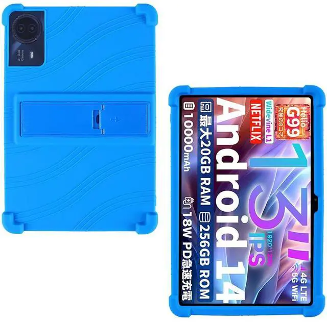 Main image of AKNICI Case for TECLAST T65 Max Tablet 13 Inch, Soft Silicone Heavy Protective Cover with Adjustable Kickstand for TECLAST T65 Max Tablet 13 Inch, Blue
