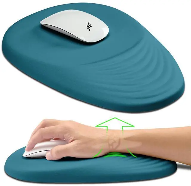Main image of Hokafenle Ergonomic Mouse Pad Wrist Support, Terraced Slope Carpal Tunnel Wrist Pad for Mouse with Unibody Memory Foam, Wrist Rest Pain Relief Mousepad (Turquoise, 11.8x7.9 in)