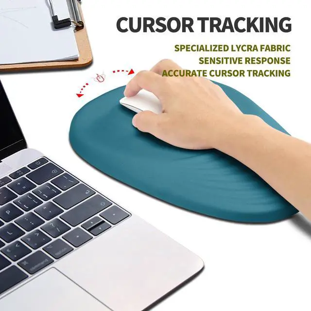 Alt view image 5 of 5 - Hokafenle Ergonomic Mouse Pad Wrist Support, Terraced Slope Carpal Tunnel Wrist Pad for Mouse with Unibody Memory Foam, Wrist Rest Pain Relief Mousepad (Turquoise, 11.8x7.9 in)