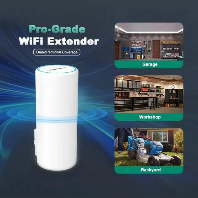 Alt view image 3 of 5 - Todaair Pro-Grade Outdoor WiFi Extender |POE Powered,85m Range & Military-Grade Durability,TUYAAPP Remote Smart Control,USA Server