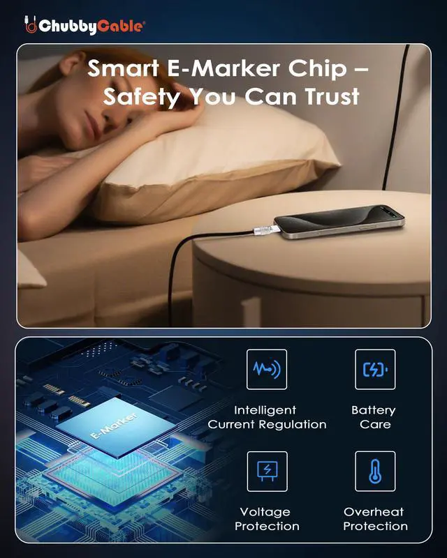 Alt view image 4 of 5 - chubbycable Chubby 2.0 Fast Charging Cable Durable Soft Silicone USB C Cable 240W Extra Thick Charger Cord Compatible with iPhone 17-15 Series iPad, Violet, Type-C to Type-C, 8.2FT