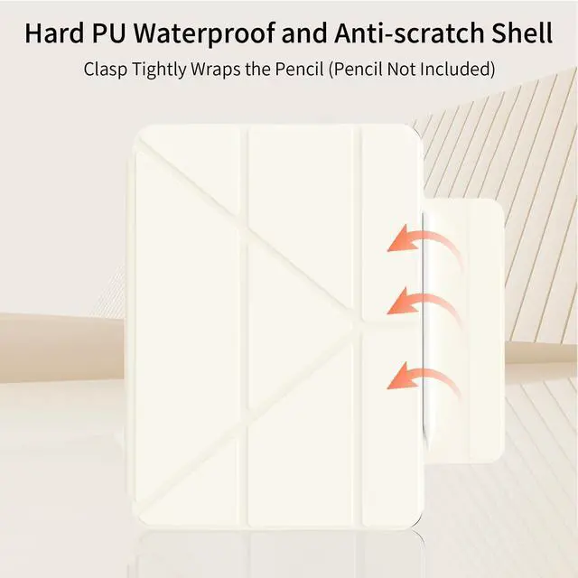 Alt view image 5 of 5 - KVTVOU Case for iPad (A16) 11th/10th Generation (2025/2022, 11/10.9 Inch), Powerful Smart Magnetic Attachment, Slim Lightweight Y-Multiple Stand Cover, Support Touch ID & Auto Sleep/Wake, Cream White