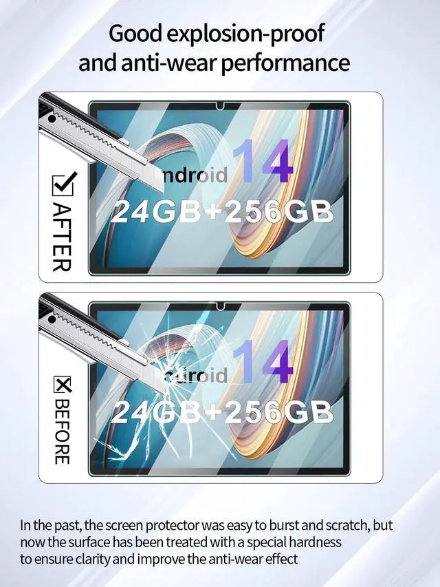Alt view image 3 of 5 - Screen Protector for Dghrti TAB50 11 inch Tablet, Android 14 Tablets,Anti-Scratch 9H Hardness Touch Sensitive 2.5D Rounded Edges Bubble Free Easy to Install,2 Pack.