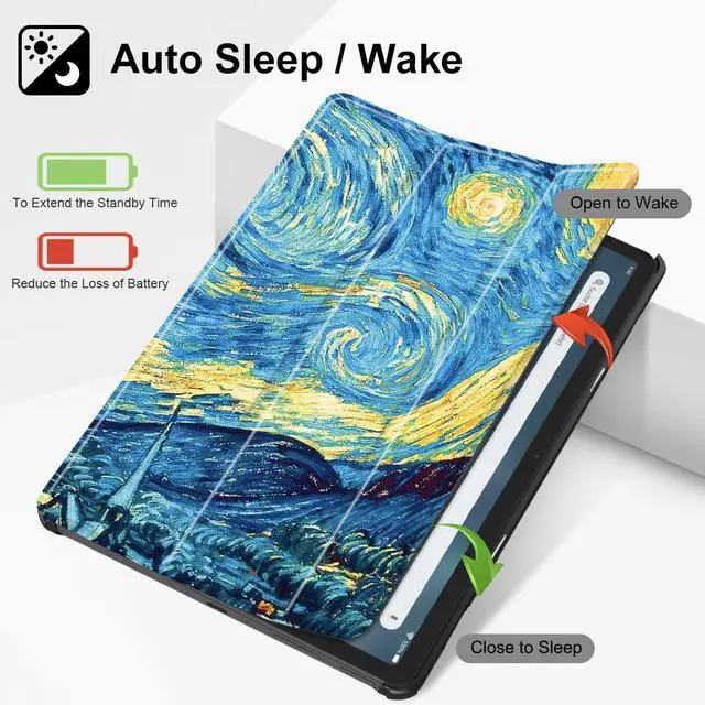 Alt view image 2 of 5 - Mektron Amazon Fire Max 11 INCH Case 2023 Release (Compatible with 13th Gen Tablet), Black Hard Cover with Auto Wake/Sleep, Multi-Angle Stand Protective Case for Fire 11,Starry Sky