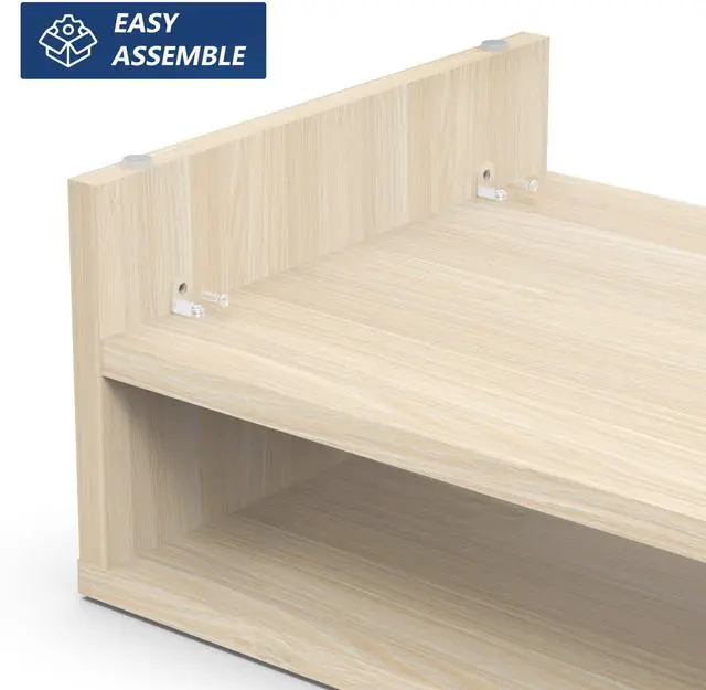 Alt view image 3 of 5 - FITUEYES Monitor Stand - 2 Tier Computer Monitor Riser with 21.3 Inch Shelf, Wood Desktop Stand for Laptop Computer Screen, Desk Organization, Office Supplies