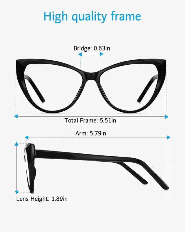 Alt view image 4 of 5 - ANRRI Vintage Cat Eye Blue Light Blocking Glasses Women Trendy Cateye Non Prescription Eyeglasses Computer Gameing Glasses Anti Eyestrain Black Frame