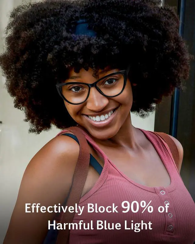 Alt view image 3 of 5 - ANRRI Vintage Cat Eye Blue Light Blocking Glasses Women Trendy Cateye Non Prescription Eyeglasses Computer Gameing Glasses Anti Eyestrain Black Frame