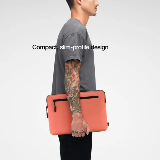 Alt view image 4 of 5 - Incase Compact Laptop Sleeve with Flight Nylon MacBook/Laptop/iPad/Tablet Sleeve, and Cover, Lightweight, Weather Resistant, with Slip Pocket for Accessories (Misty Orange, 14-Inch)