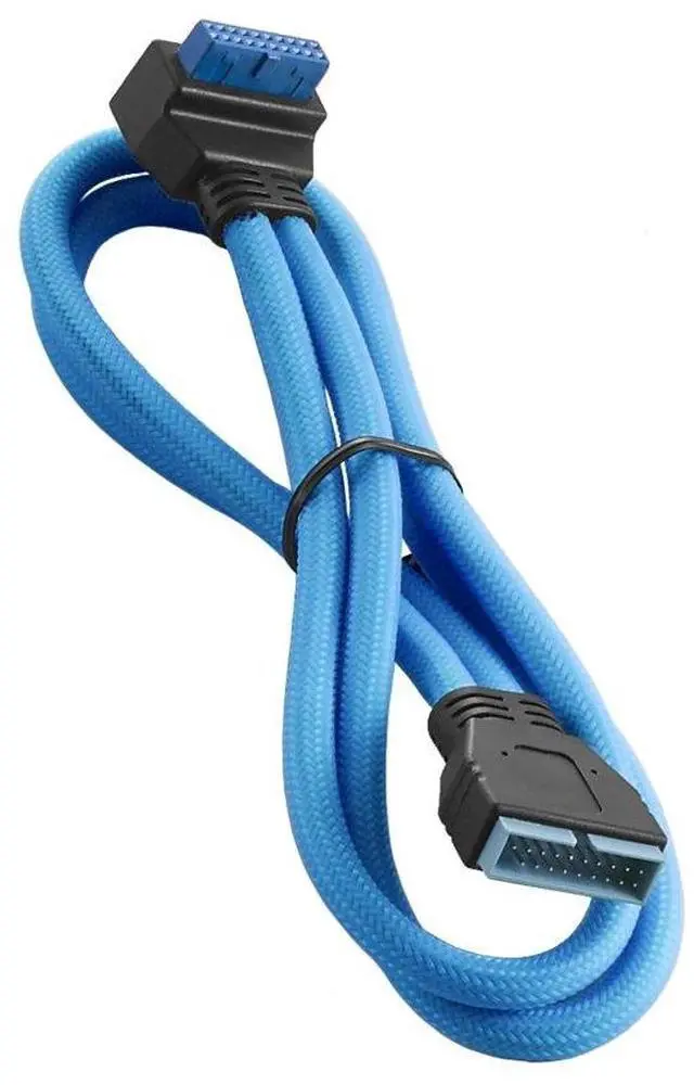 Main image of CableMod ModMesh Sleeved Right Angle Internal USB 3.0 Cable (Light Blue, 50cm)