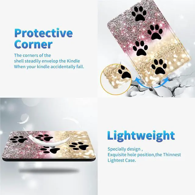 Alt view image 4 of 5 - Case for iPad Pro 12.9 6th/5th/4th/3rd Generation 2022/2021/2020/2018, Lightweight TPU Shockproof with Auto Sleep/Wake Cover for 12.9 Inch iPad Pro, Black Dog Paw Sparkles