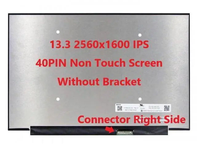 Alt view image 3 of 5 - FULLCOM New LCD Replacement Screen 13.3 Inch LP133WQ1-SPD1 WQXGA IPS 2560x1600 40 Pin Matte Compatible with LP133WQ1-SPD2 MND307DA1-3 for Laptop/Display/Screen/LCD Application