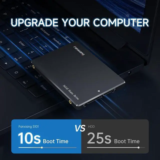 Alt view image 3 of 5 - fanxiang S101 1TB SSD SATA SSD 1TB Internal Solid State Drive SATA III 6Gb/s 2.5" SSD, UP to 550MB/s, 3D NAND TLC, Upgrade Laptop PC and Desktops