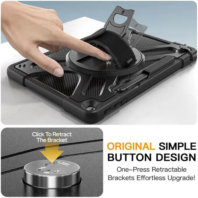 Alt view image 3 of 5 - ZenRich Rugged Case for Microsoft Surface Pro 12 (2025)  Heavy Duty Shockproof Protective Case with 360° Rotating Kickstand, Hand & Shoulder Strap, Business Friendly, Type Cover Keyboard Compatible