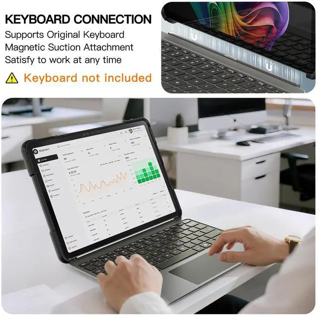 Alt view image 5 of 5 - ZenRich Rugged Case for Microsoft Surface Pro 12 (2025)  Heavy Duty Shockproof Protective Case with 360° Rotating Kickstand, Hand & Shoulder Strap, Business Friendly, Type Cover Keyboard Compatible