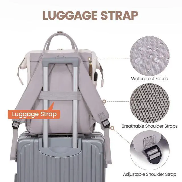 Alt view image 4 of 5 - LOVEVOOK Laptop Backpack for Women, 15.6 Inch Work Business Backpacks Purse With Large Capacity, Waterproof Nurse Bag College Bookbag for School, Waterproof Casual Daypack for Travel