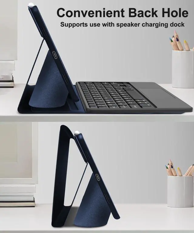 Alt view image 4 of 5 - Touch Keyboard Case for Google Pixel Tablet 11 Inch, Magnetic Keyboard for Pixel Tablet 2023/2024 with Trackpad, Detachable Keypad, Protective Cover with Stylus Pen Holder & Speaker Dock, Deep Blue