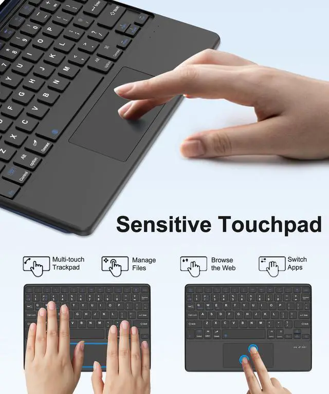 Alt view image 3 of 5 - Touch Keyboard Case for Google Pixel Tablet 11 Inch, Magnetic Keyboard for Pixel Tablet 2023/2024 with Trackpad, Detachable Keypad, Protective Cover with Stylus Pen Holder & Speaker Dock, Deep Blue