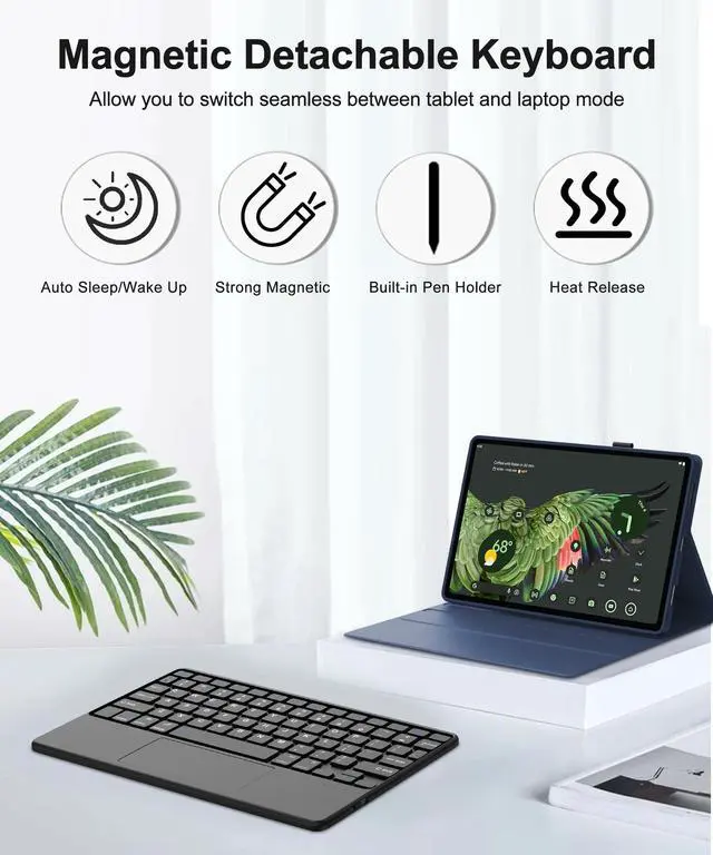 Alt view image 5 of 5 - Touch Keyboard Case for Google Pixel Tablet 11 Inch, Magnetic Keyboard for Pixel Tablet 2023/2024 with Trackpad, Detachable Keypad, Protective Cover with Stylus Pen Holder & Speaker Dock, Deep Blue
