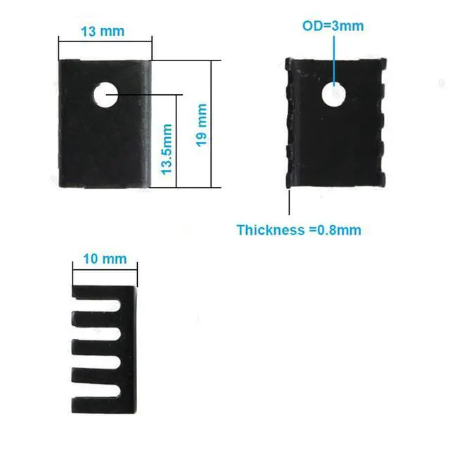 Alt view image 4 of 5 - Jienk 30Pcs TO-220 Aluminum Heatsink & Insulator/Mounting Kits for Voltage Regulator MOSFET Transistor,3 Different Size Heatsink 10 Each+ 30 Screws + 30 Screw Washer +30 Insulator Rubberized Silicone