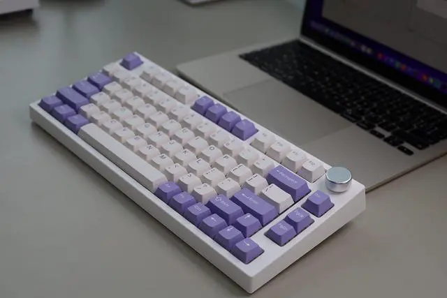 Alt view image 3 of 5 - NJ80-AP Wireless Mechanical Keyboard with Knob Bluetooth 5.0/2.4G/Wired Connection 75% Hot Swappable Custom RGB Programmable Gaming Keyboard with PBT Keycap for Win Mac