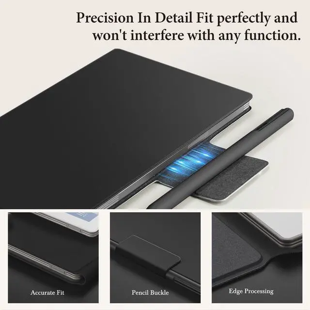 Alt view image 3 of 5 - Ayotu Case for Remarkable Paper Pro Move 7.3", 1:1 Fit Smart Cover Folio with Auto Wake/Sleep | Premium Leather Cover | Microfiber Lining | Strong Magnet(A-Leathers Black)