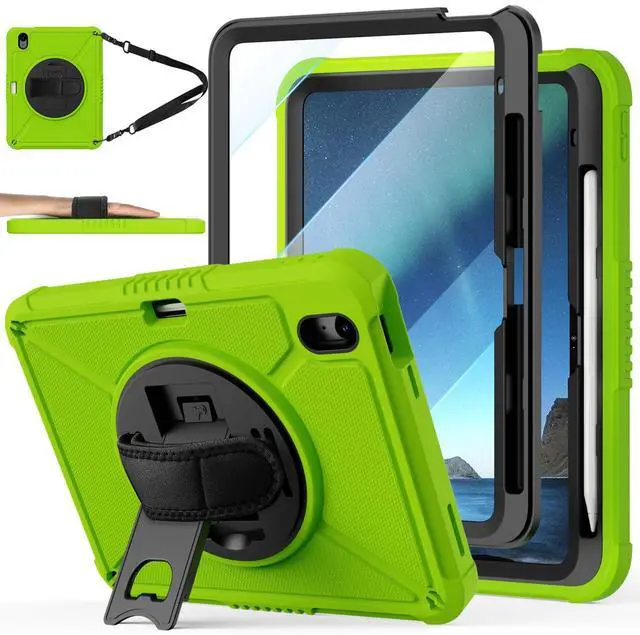 Main image of ZtotopCases for iPad (A16) 11th/10th Generation 11''/10.9'' with Screen Protector, Pen Holder, Handle Shoulder Strap,360 Rotating Stand Rugged Protective Case for iPad 11th Gen 2025(A3354/A3355),Green