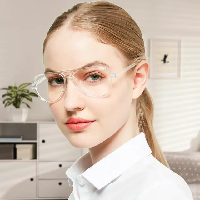 Alt view image 3 of 5 - WEMOOTANTS 4 Packs Aviator Blue Light Blocking Glasses for Women Men Clear Computer Glasses Vintage 70s Fake Eyeglasses