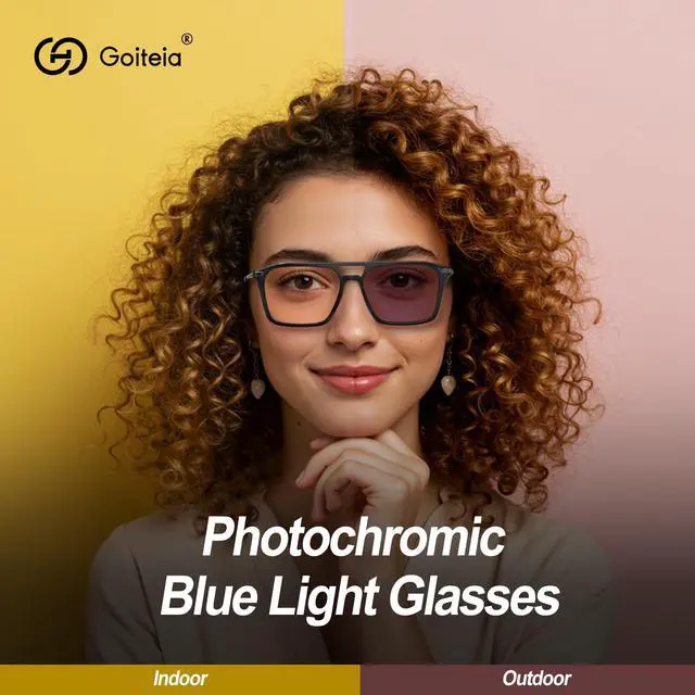 Alt view image 2 of 5 - Goiteia FL 41 Migraine Glasses,Light Sensitivity Glasses for Fluorescent LED Glare,Photophobia,Computer Screen Glare,Spring Hinges for Better Comfort