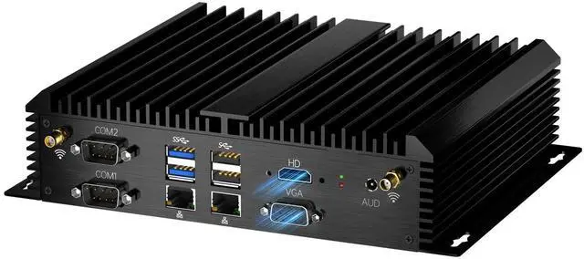 Main image of Kinupute Industrial Mini PC, Fanless Desktop Computer Core i7-1165G7 2.8-4.7GHz, Windows 11 Pro, 32G DDR4 RAM, 1T SSD, VGA/HDMI 4K@60Hz, 2x2.5G LAN Ports, 6xCOM RS232, 4G Module Slot, WiFi6/BT5.2